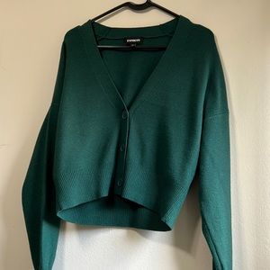 Express forest green cardigan
